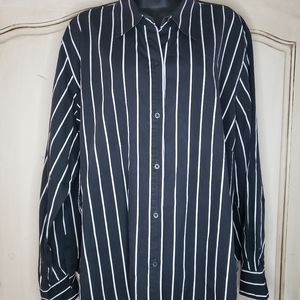 Plus size Ralph Lauren pinstripe blouse